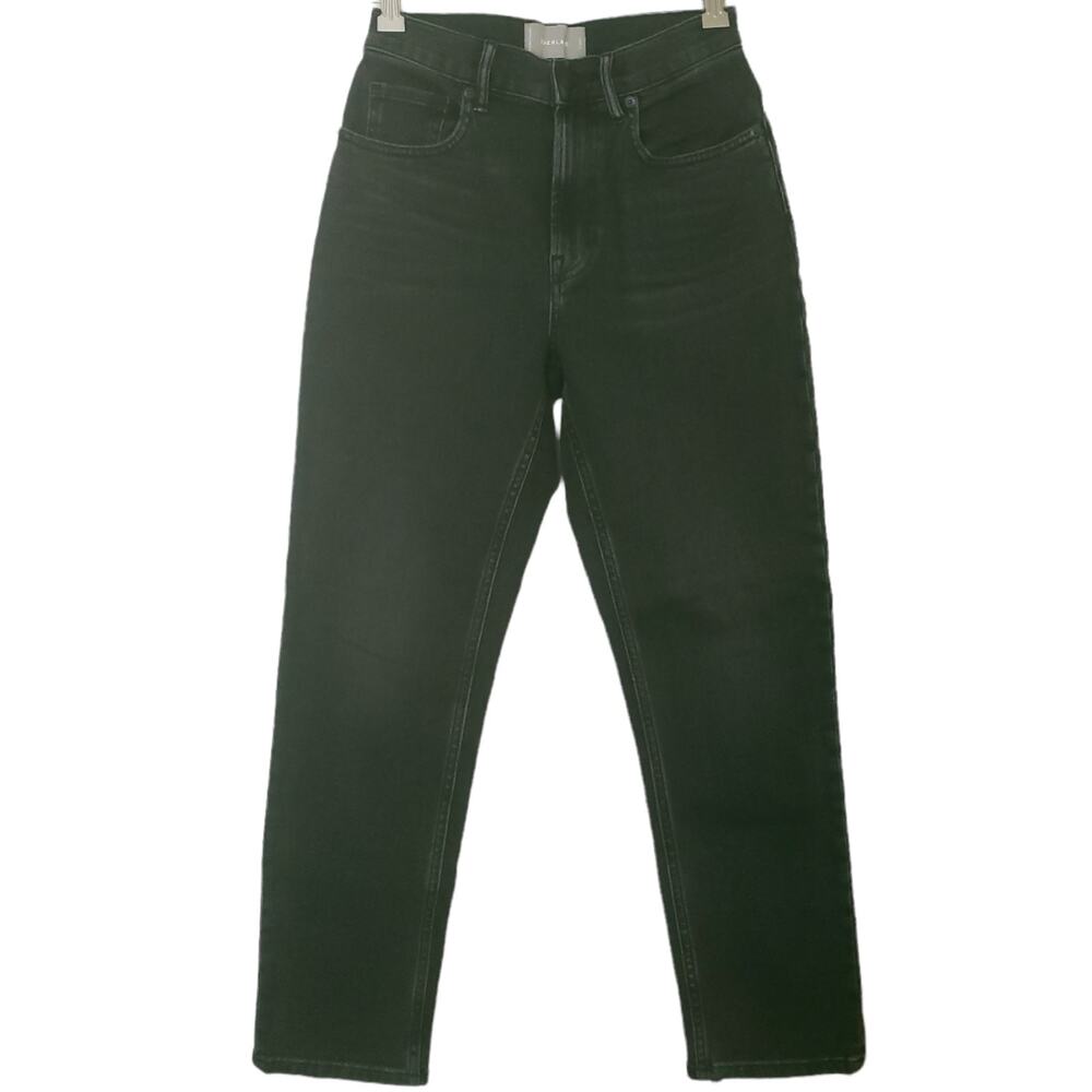 EVERLANE High Rise Straight ankle crop cropped jeans in washed black Size 25